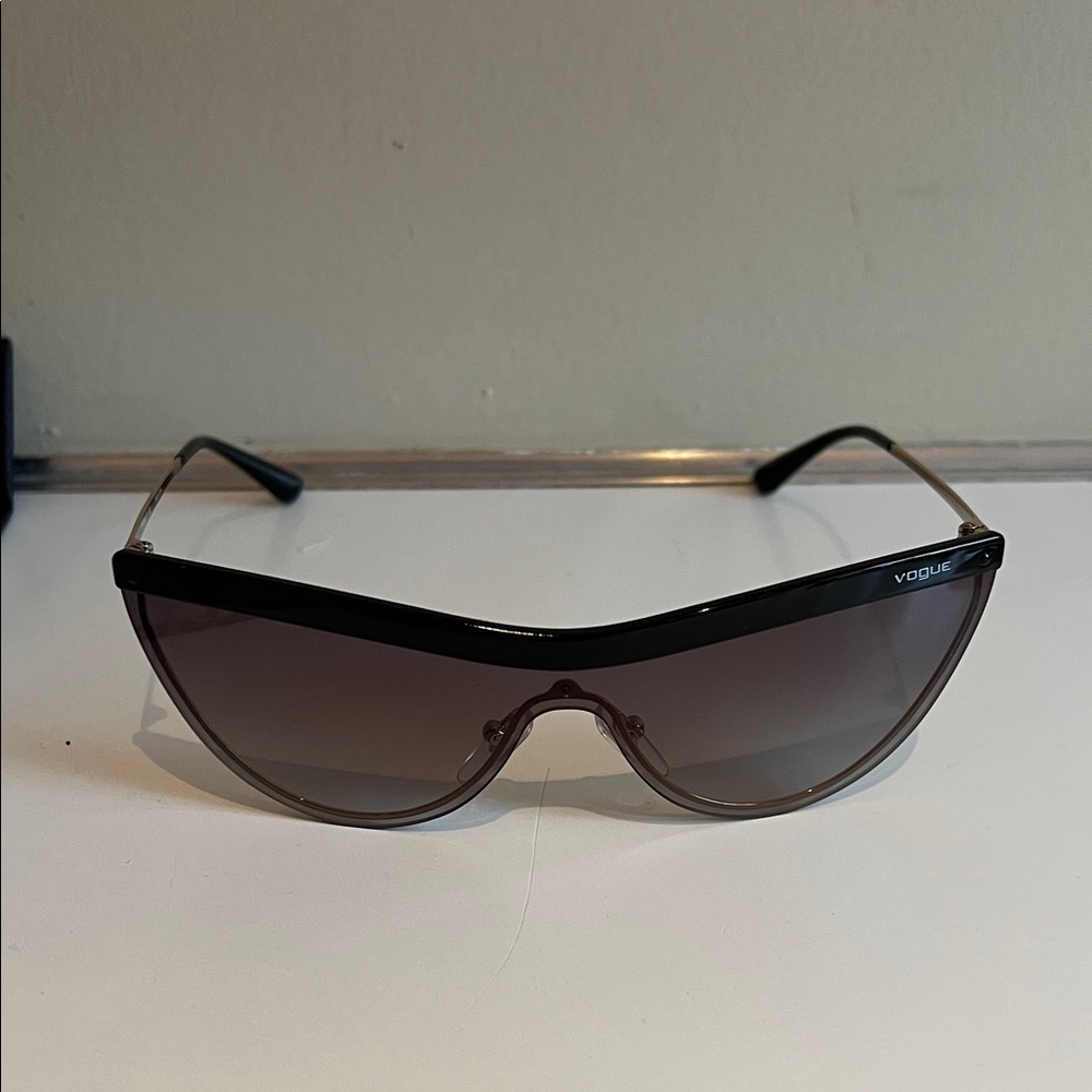 Vogue Black Frame with Gray Gradient Lens Shield Sunglasses for Women